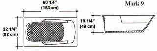 32 1/4" X 60 1/4" Mark 9 Bathtub Mold Set