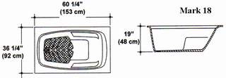 36 1/4" X 60 1/4" Mark 18 Bathtub Mold Set