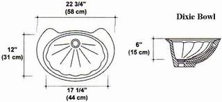 12" X 22 3/4" Dixie Bowl Shell Floating Bowl Mold, Utilized with Adjustable All Purpose, No-Bowl Mold