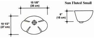 10 1/2" X 15 1/8" Sun Fluted Small Floating Bowl Mold, Utilized with Adjustable All Purpose, No-Bowl Mold
