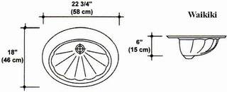 18" X 22 3/4" Waikiki Floating Bowl Mold, Utilized with Adjustable All Purpose, No-Bowl Mold