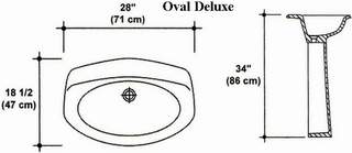 18" X 28" Oval Deluxe Pedestal Sink Mold
