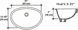 13 1/2" X 21" Oval S.S. 21" Undermount Bowl Mold