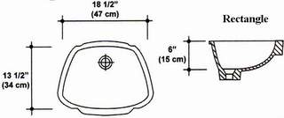 13 1/2" X 18 1/2" Rectangle Undermount Bowl Mold